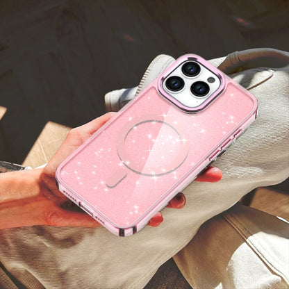 For iPhone 16 Plus Glitter MagSafe Shockproof Phone Case(Black) by buy2fix