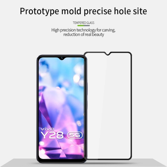 For vivo Y28 5G PINWUYO 9H 3D Curved Full Screen Explosion-proof Tempered Glass Film(Black) - vivo Tempered Glass by PINWUYO | Online Shopping UK | buy2fix