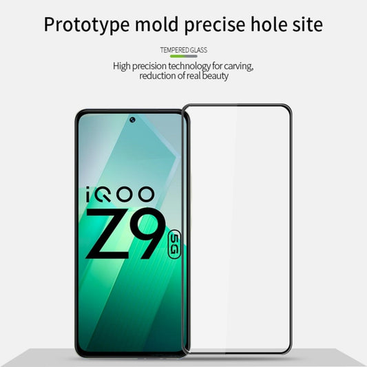 For vivo iQOO Z9 Global PINWUYO 9H 3D Curved Full Screen Explosion-proof Tempered Glass Film(Black) - vivo Tempered Glass by PINWUYO | Online Shopping UK | buy2fix
