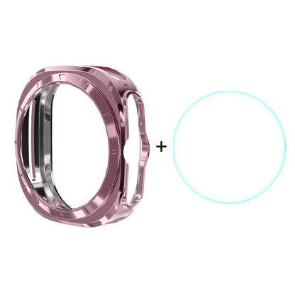 For Samsung Galaxy Watch Ultra 47mm / Ultra 2025 ENKAY Hat-Prince Electroplated Soft TPU Cover + 0.2mm 9H Glass Screen Protector(Pink) - Watch Cases by ENKAY | Online Shopping UK | buy2fix