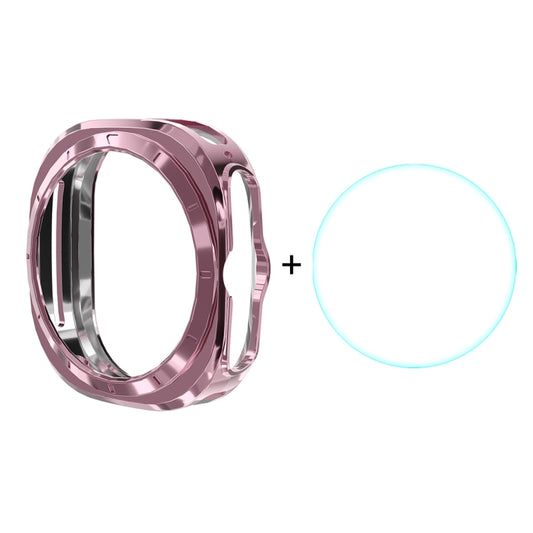 For Samsung Galaxy Watch Ultra 47mm / Ultra 2025 ENKAY Hat-Prince Electroplated Soft TPU Cover + 0.2mm 9H Glass Screen Protector(Pink) - Watch Cases by ENKAY | Online Shopping UK | buy2fix
