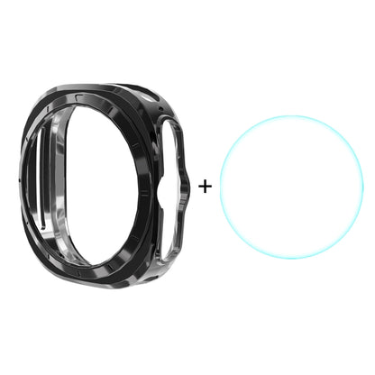 For Samsung Galaxy Watch Ultra 47mm / Ultra 2025 ENKAY Hat-Prince Electroplated Soft TPU Cover + 0.2mm 9H Glass Screen Protector(Black) - Watch Cases by ENKAY | Online Shopping UK | buy2fix
