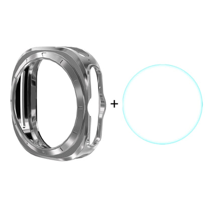For Samsung Galaxy Watch Ultra 47mm / Ultra 2025 ENKAY Hat-Prince Electroplated Soft TPU Cover + 0.2mm 9H Glass Screen Protector(Silver) - Watch Cases by ENKAY | Online Shopping UK | buy2fix