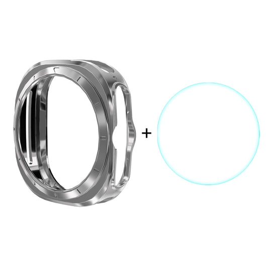 For Samsung Galaxy Watch Ultra 47mm / Ultra 2025 ENKAY Hat-Prince Electroplated Soft TPU Cover + 0.2mm 9H Glass Screen Protector(Silver) - Watch Cases by ENKAY | Online Shopping UK | buy2fix