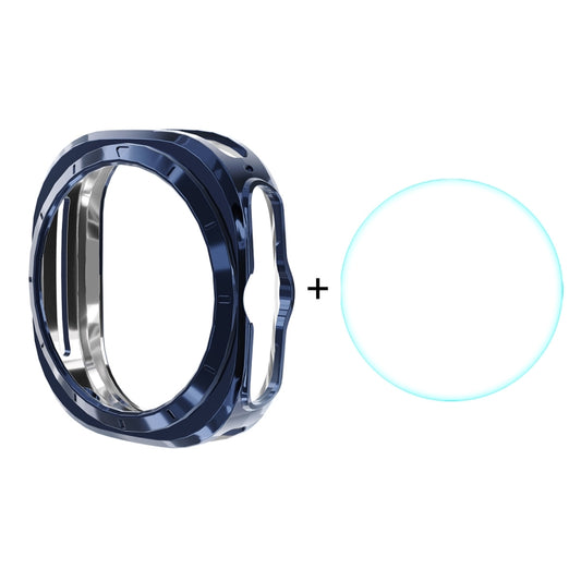 For Samsung Galaxy Watch Ultra 47mm / Ultra 2025 ENKAY Hat-Prince Electroplated Soft TPU Cover + 0.2mm 9H Glass Screen Protector(Dark Blue) - Watch Cases by ENKAY | Online Shopping UK | buy2fix