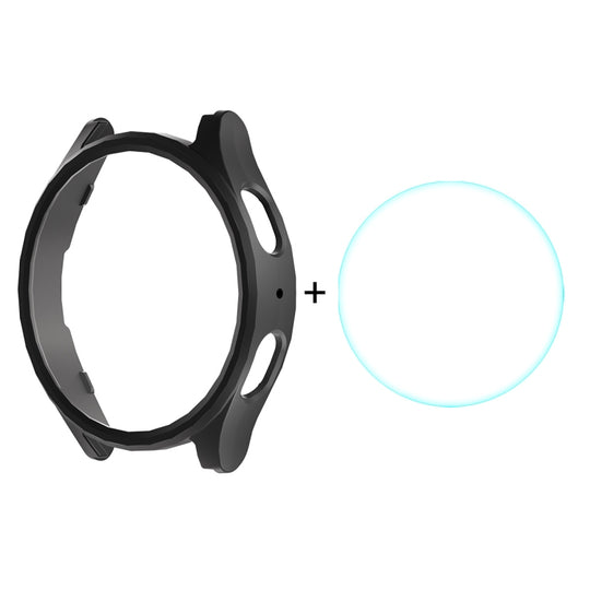 For Samsung Galaxy Watch7 40mm ENKAY Hat-Prince Electroplated Hard PC Case + 0.2mm 9H Glass Screen Protector(Black)