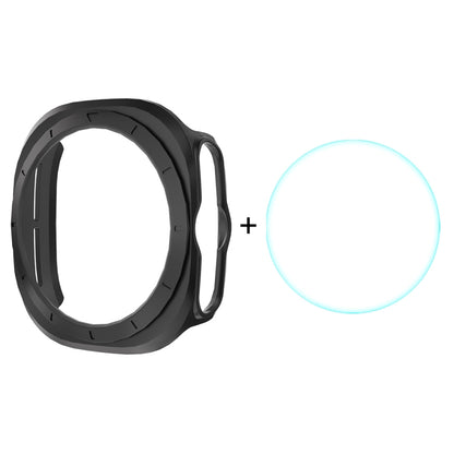 For Samsung Galaxy Watch Ultra 47mm / Ultra 2025 ENKAY Hat-Prince Electroplated Hard PC Cover + 0.2mm 9H Glass Screen Protector(Black) - Watch Cases by ENKAY | Online Shopping UK | buy2fix