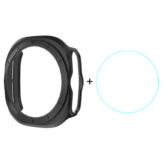 For Samsung Galaxy Watch Ultra 47mm / Ultra 2025 ENKAY Hat-Prince Electroplated Hard PC Cover + 0.2mm 9H Glass Screen Protector(Black) - Watch Cases by ENKAY | Online Shopping UK | buy2fix