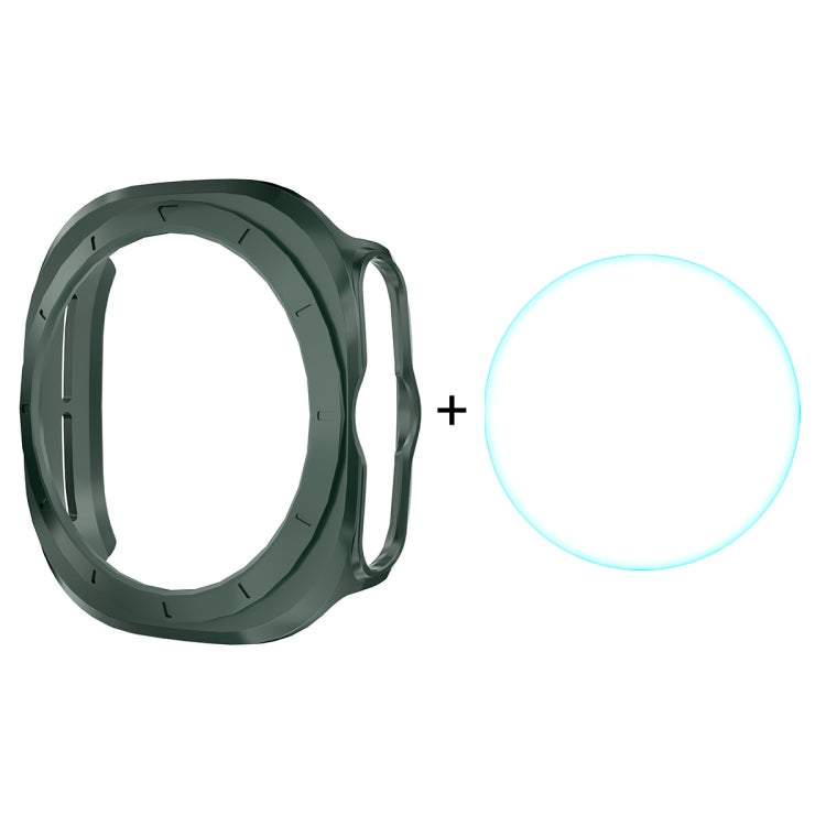 For Samsung Galaxy Watch Ultra 47mm / Ultra 2025 ENKAY Hat-Prince Electroplated Hard PC Cover + 0.2mm 9H Glass Screen Protector(Dark Green) - Watch Cases by ENKAY | Online Shopping UK | buy2fix
