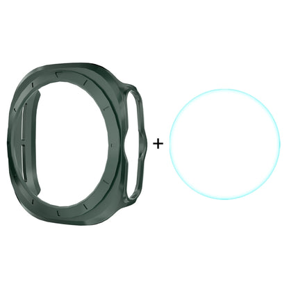For Samsung Galaxy Watch Ultra 47mm / Ultra 2025 ENKAY Hat-Prince Electroplated Hard PC Cover + 0.2mm 9H Glass Screen Protector(Dark Green) - Watch Cases by ENKAY | Online Shopping UK | buy2fix