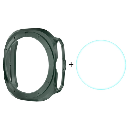 For Samsung Galaxy Watch Ultra 47mm / Ultra 2025 ENKAY Hat-Prince Electroplated Hard PC Cover + 0.2mm 9H Glass Screen Protector(Dark Green) - Watch Cases by ENKAY | Online Shopping UK | buy2fix