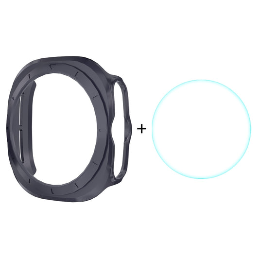 For Samsung Galaxy Watch Ultra 47mm / Ultra 2025 ENKAY Hat-Prince Electroplated Hard PC Cover + 0.2mm 9H Glass Screen Protector(Dark Blue) - Watch Cases by ENKAY | Online Shopping UK | buy2fix