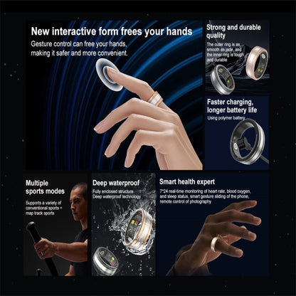 R18 SIZE 10 Smart Ring, Support Heart Rate / Blood Oxygen / Sleep / Multiple Sports Modes(Black) by buy2fix