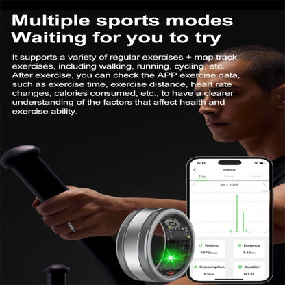 R18 SIZE 11 Smart Ring, Support Heart Rate / Blood Oxygen / Sleep / Multiple Sports Modes(Black) by buy2fix