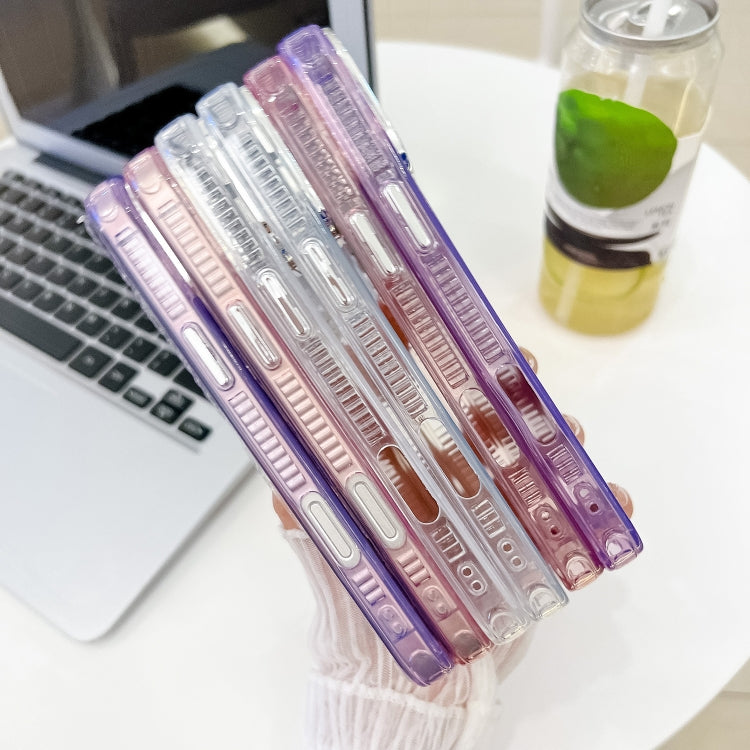 For iPhone 16 Pro Max Plating Glitter Texture TPU Phone Case with Lens Film(Pink Feathers) by buy2fix