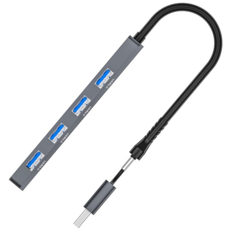 ADS-305D USB / Type-C to USB3.0 4-Ports USB HUB Computer Laptop Adapter Docking Station by buy2fix