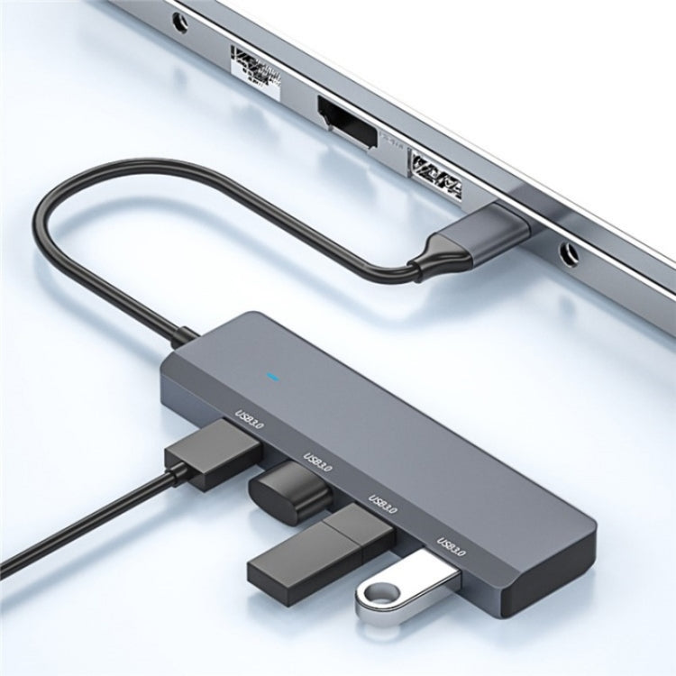 ADS-305C Aluminum Alloy Type-C to 4-Ports USB3.0 USB HUB Laptop Phone Adapter Splitter by buy2fix