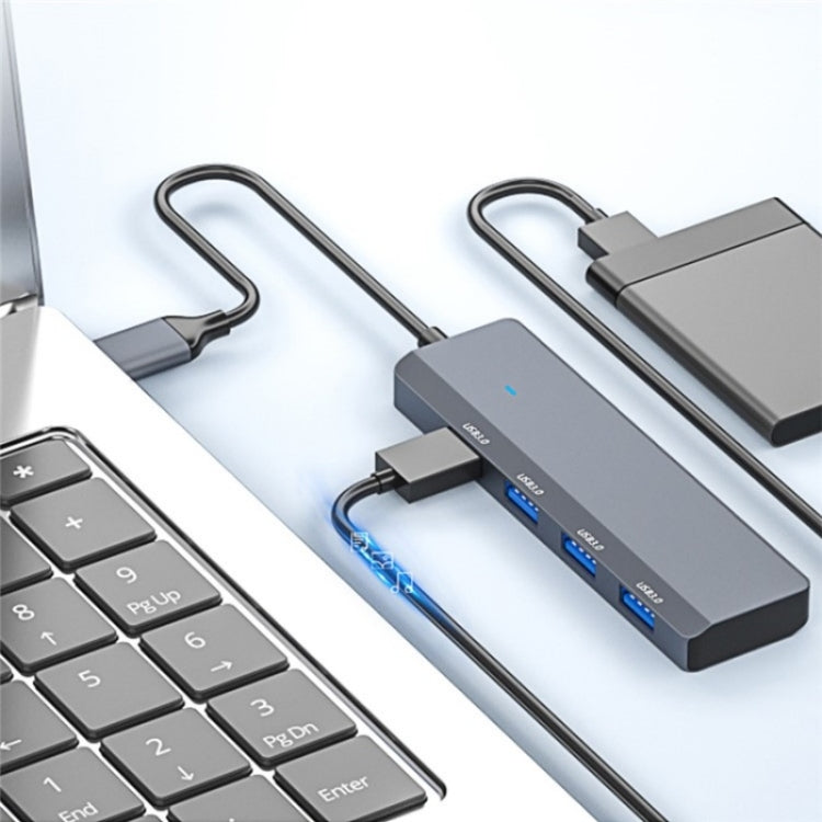 ADS-305C Aluminum Alloy Type-C to 4-Ports USB3.0 USB HUB Laptop Phone Adapter Splitter by buy2fix