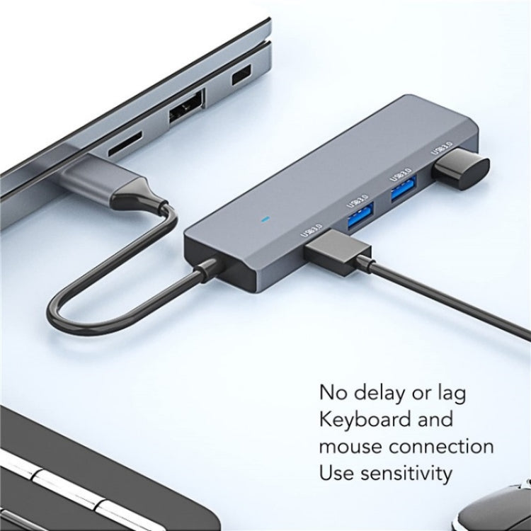 ADS-305A Aluminum Alloy USB to 4-Ports USB3.0 USB HUB Laptop Adapter Docking Station by buy2fix