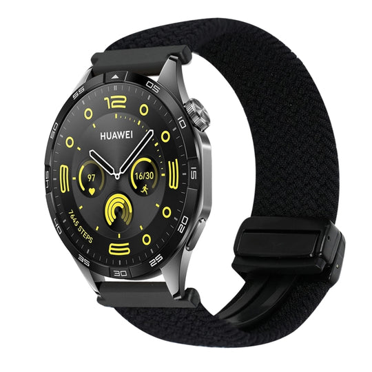 For Huawei Watch GT 4 41mm 18mm Magnetic Buckle Braided Watch Band(Black)