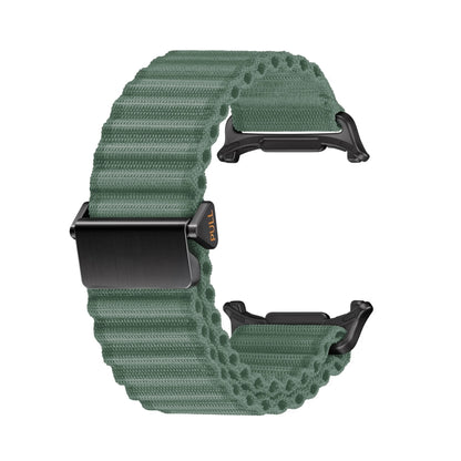 For Apple Watch Ultra 2 49mm Off Road Magnetic Buckle Braided Nylon Watch Band(Army Green) by buy2fix