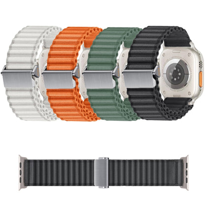 For Apple Watch Ultra 2 49mm Off Road Magnetic Buckle Braided Nylon Watch Band(Orange) by buy2fix