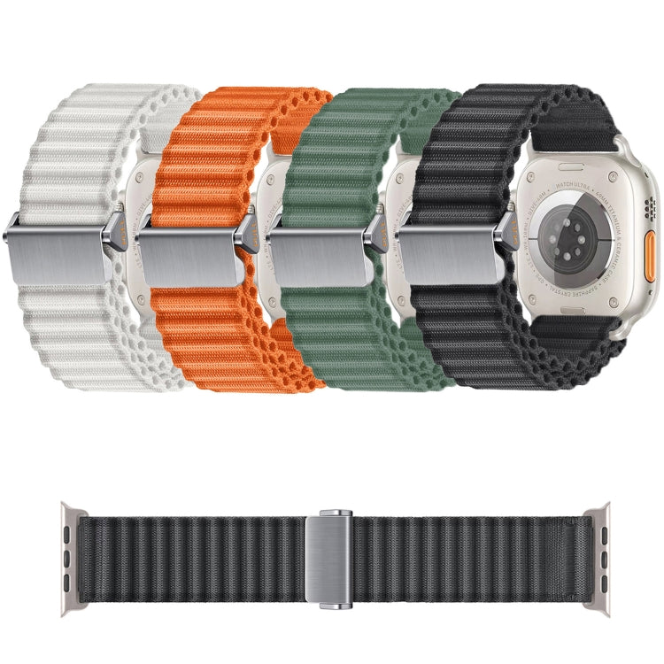 For Apple Watch Ultra 49mm Off Road Magnetic Buckle Braided Nylon Watch Band(Orange) by buy2fix