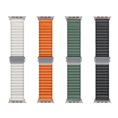 For Apple Watch Ultra 49mm Off Road Magnetic Buckle Braided Nylon Watch Band(Orange) by buy2fix
