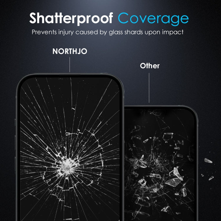 For iPhone 14 Pro NORTHJO Matte Silkscreen Anti-Fingerprint Tempered Glass Film - iPhone 14 Pro Tempered Glass by NORTHJO | Online Shopping UK | buy2fix