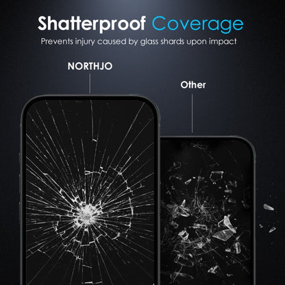 For iPhone 14 Plus / 13 Pro Max NORTHJO Matte Silkscreen Anti-Fingerprint Tempered Glass Film - iPhone 14 Plus Tempered Glass by NORTHJO | Online Shopping UK | buy2fix