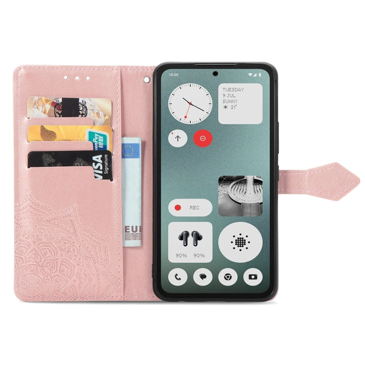 For Nothing CMF Phone 1 Mandala Flower Embossed Leather Phone Case(Rose Gold) - Nothing Cases by buy2fix | Online Shopping UK | buy2fix