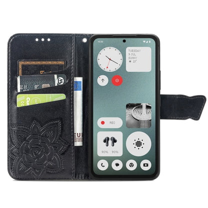For Nothing CMF Phone 1 Butterfly Love Flower Embossed Leather Phone Case(Black) - Nothing Cases by buy2fix | Online Shopping UK | buy2fix