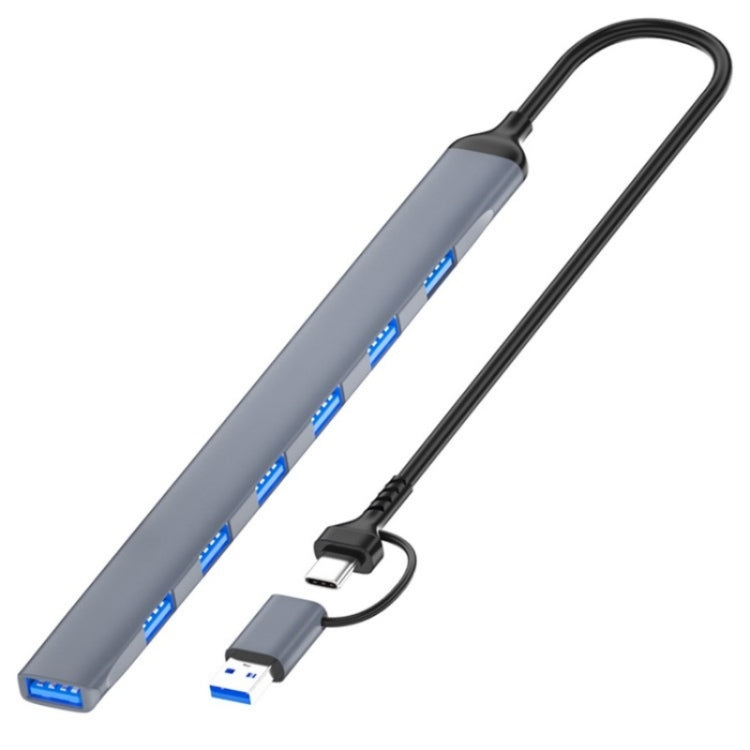ADS-303D USB + Type-C to USB 3.0 + 6x USB 2.0 Splitter 7-in-1 Multifunctional Hub by buy2fix