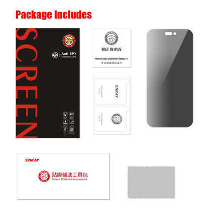 For iPhone 15 Pro Max ENKAY Hat-Prince 28 Degree Anti-peeping Privacy Tempered Glass Film by ENKAY