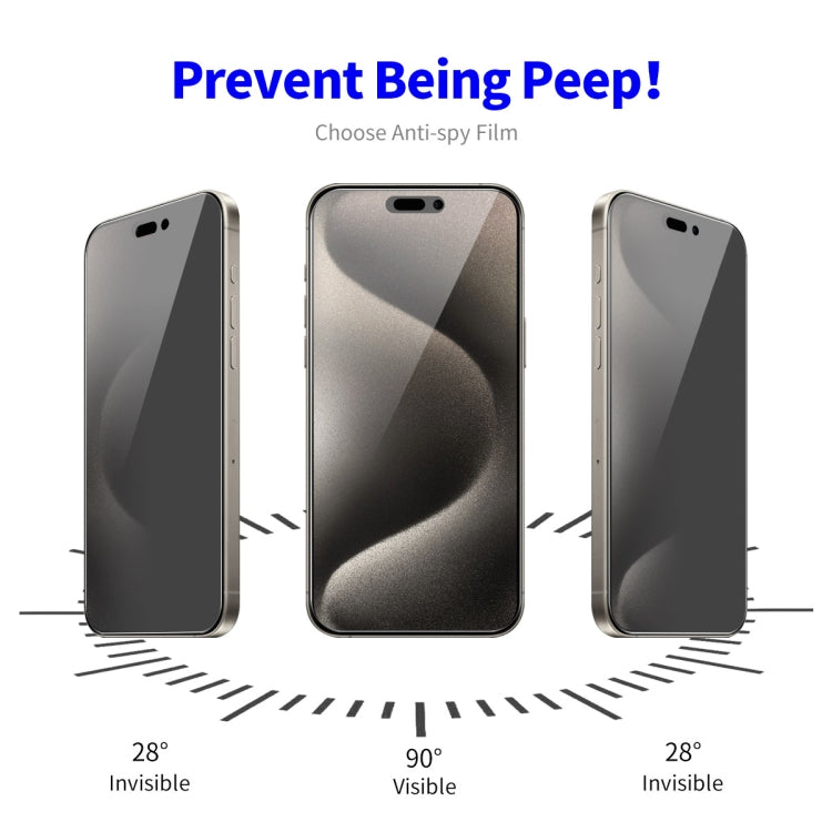 For iPhone 15 Pro Max 2pcs ENKAY Hat-Prince 28 Degree Anti-peeping Privacy Tempered Glass Film by ENKAY