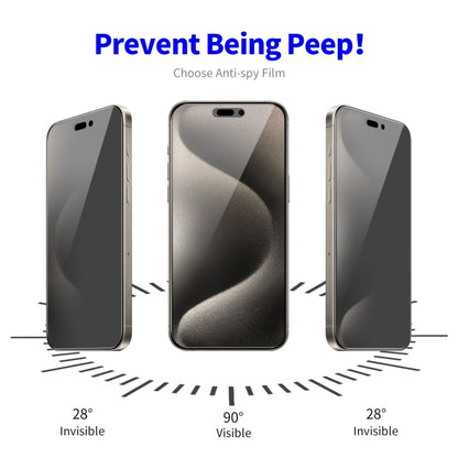 For iPhone 15 Pro Max 2pcs ENKAY Hat-Prince 28 Degree Anti-peeping Privacy Tempered Glass Film by ENKAY