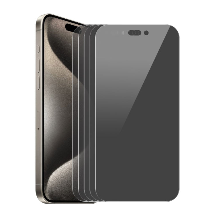 For iPhone 15 Pro 5pcs ENKAY Hat-Prince 28 Degree Anti-peeping Privacy Tempered Glass Film - iPhone 15 Pro Tempered Glass by ENKAY | Online Shopping UK | buy2fix