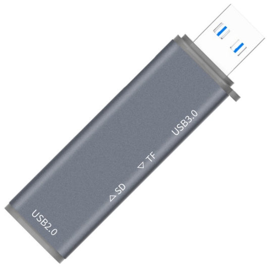 ADS-308A SD / TF Card Reader Aluminum Alloy USB 3.0 + USB 2.0 Splitter Hub by buy2fix