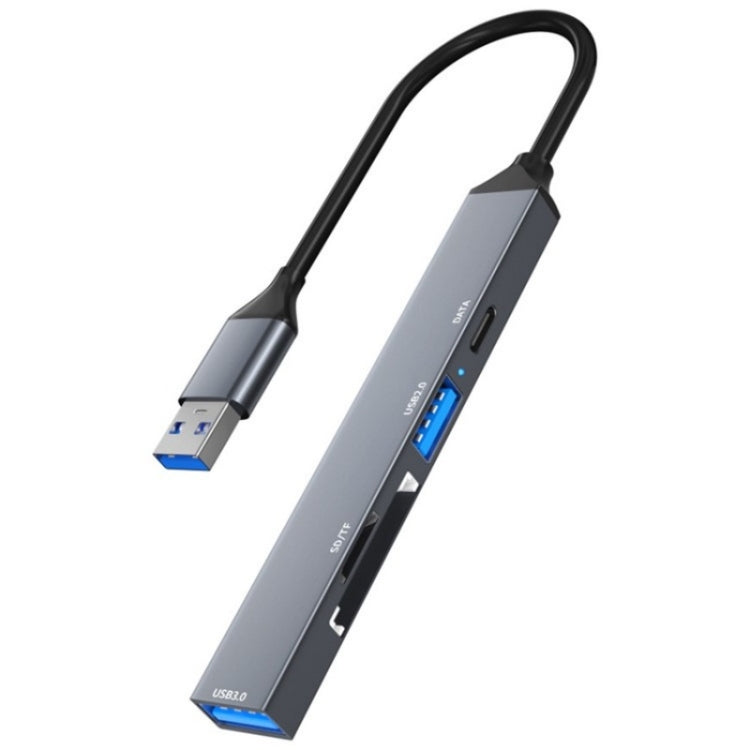ADS-806A 5-in-1 Card Reader USB-A to USB3.0 + USB2.0 + Type-C + SD/TF Slot USB Hub by buy2fix