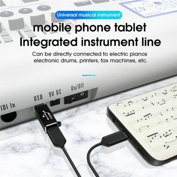 ADS-618 USB-C / Type-C Female to MIDI Male Electric Piano Printer Scanner Adapter(Silver) by buy2fix