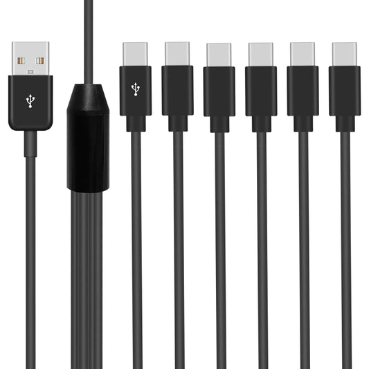 JUNSUNMAY 6 in 1 USB 2.0 to Type-C Splitter Cable, Length:0.5m - USB-C & Type-C Cable by JUNSUNMAY | Online Shopping UK | buy2fix