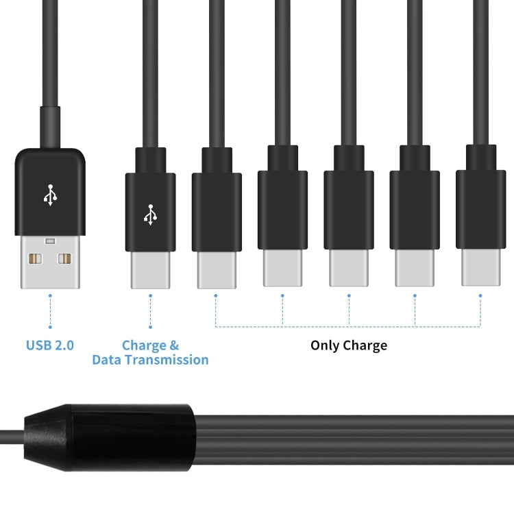 JUNSUNMAY 6 in 1 USB 2.0 to Type-C Splitter Cable, Length:0.5m - USB-C & Type-C Cable by JUNSUNMAY | Online Shopping UK | buy2fix