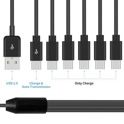 JUNSUNMAY 6 in 1 USB 2.0 to Type-C Splitter Cable, Length:0.5m - USB-C & Type-C Cable by JUNSUNMAY | Online Shopping UK | buy2fix