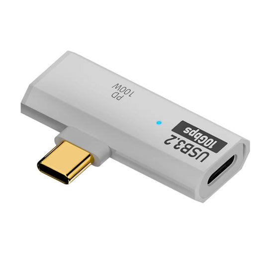 USB-C / Type-C Male to Dual Type-C Female USB3.2/10Gbps OTG Converter PD100W Charging Adapter(White) - OTG Adapter by buy2fix | Online Shopping UK | buy2fix