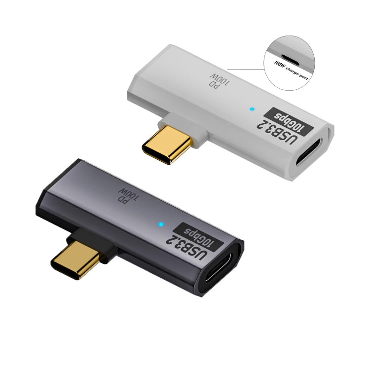 USB-C / Type-C Male to Dual Type-C Female USB3.2/10Gbps OTG Converter PD100W Charging Adapter(Gray) - OTG Adapter by buy2fix | Online Shopping UK | buy2fix