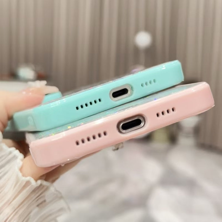 For iPhone 16 Pro Max Color Butterfly Glitter Epoxy TPU Phone Case(Purple) by buy2fix