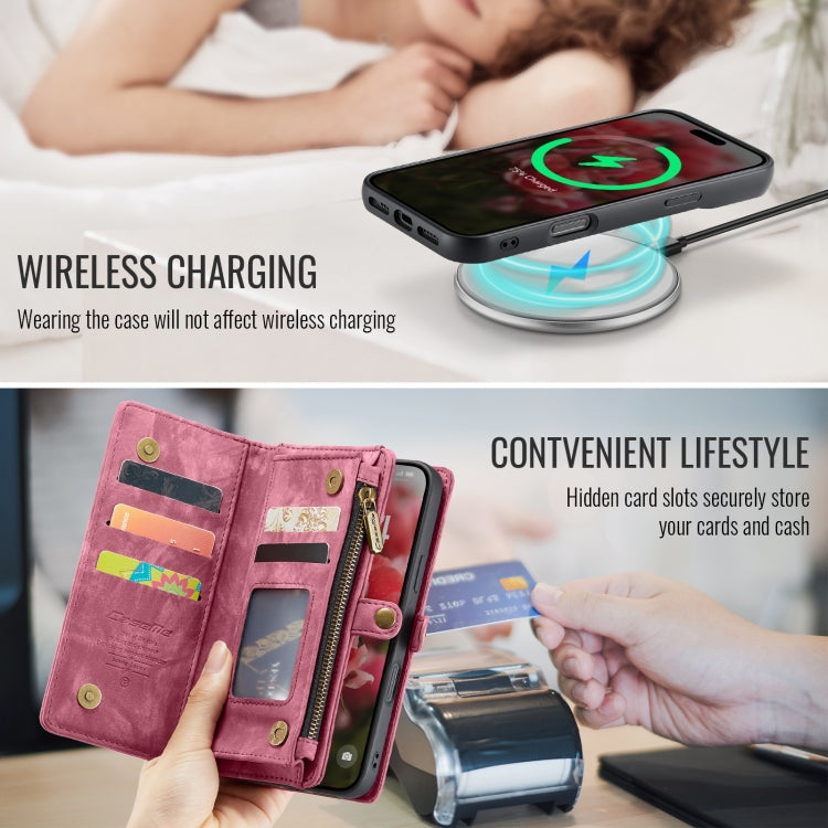 For iPhone 16 Pro Max CaseMe 008 Detachable Multifunctional Leather Phone Case(Red) by CaseMe