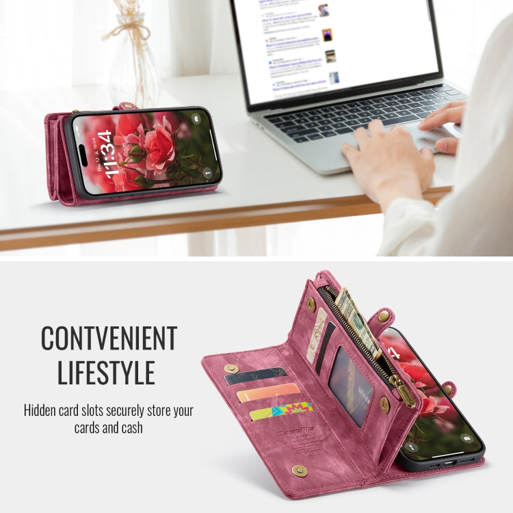 For iPhone 16 Pro Max CaseMe 008 Detachable Multifunctional Leather Phone Case(Red) by CaseMe