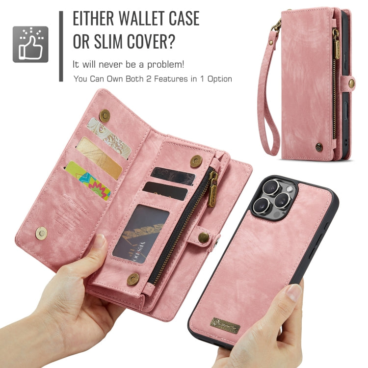 For iPhone 16 Pro CaseMe 008 Detachable Multifunctional Leather Phone Case(Pink) - iPhone 16 Pro Cases by CaseMe | Online Shopping UK | buy2fix