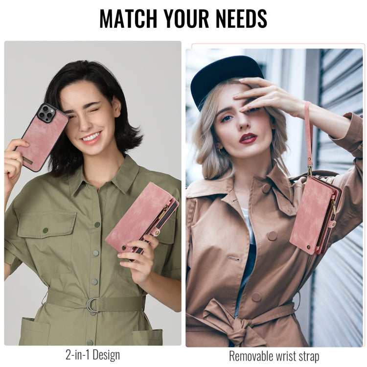 For iPhone 16 Pro CaseMe 008 Detachable Multifunctional Leather Phone Case(Pink) - iPhone 16 Pro Cases by CaseMe | Online Shopping UK | buy2fix